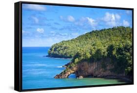 Land Bridge on the Caribbean, St Lucia-Wollwerth Imagery-Framed Stretched Canvas