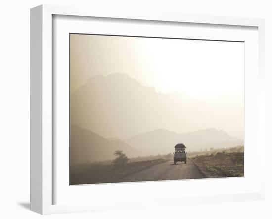 Land Cruiser Driving Along Dusty Road, Between Zagora and Tata, Morocco, North Africa, Africa-Jane Sweeney-Framed Photographic Print