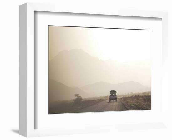 Land Cruiser Driving Along Dusty Road, Between Zagora and Tata, Morocco, North Africa, Africa-Jane Sweeney-Framed Photographic Print