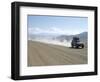 Land Cruiser on Altiplano Track and Tourists Going to Laguna Colorado, Southwest Highlands, Bolivia-Tony Waltham-Framed Photographic Print