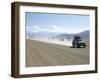 Land Cruiser on Altiplano Track and Tourists Going to Laguna Colorado, Southwest Highlands, Bolivia-Tony Waltham-Framed Photographic Print