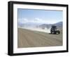 Land Cruiser on Altiplano Track and Tourists Going to Laguna Colorado, Southwest Highlands, Bolivia-Tony Waltham-Framed Photographic Print