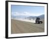 Land Cruiser on Altiplano Track and Tourists Going to Laguna Colorado, Southwest Highlands, Bolivia-Tony Waltham-Framed Photographic Print