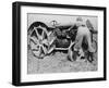 Land Girl Working with a Tractor on a Farm During World War I-Robert Hunt-Framed Photographic Print