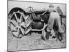 Land Girl Working with a Tractor on a Farm During World War I-Robert Hunt-Mounted Photographic Print