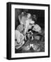 Land Girls Millking Cows on a Farm During World War II-Robert Hunt-Framed Photographic Print