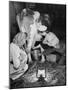 Land Girls Millking Cows on a Farm During World War II-Robert Hunt-Mounted Photographic Print