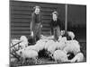 Land Girls Working Feeding Pigs on a Farm During World War II-Robert Hunt-Mounted Photographic Print