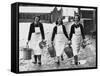 Land Girls WWII-Robert Hunt-Framed Stretched Canvas