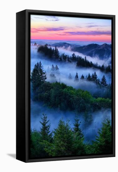 Land of Dreams and Fog, Sunset Over San Francisco Bay Area Hills-Vincent James-Framed Stretched Canvas