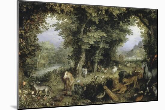 Land of Paradise-Jan Brueghel the Elder-Mounted Giclee Print