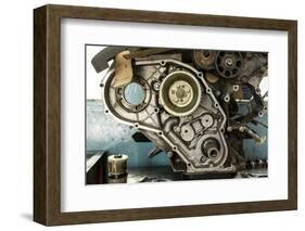 Land Rover Engine in Garage, Zambia-Paul Souders-Framed Photographic Print