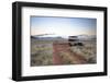 Land Rover Game Vehicle Parked by Sand Road at Sunrise-Lee Frost-Framed Premium Photographic Print