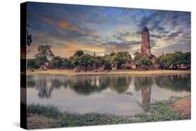 Land Scape of Ancient and Old Pagoda in History Temple of Ayuthaya World Heritage Sites of Unesco C-khunaspix-Stretched Canvas