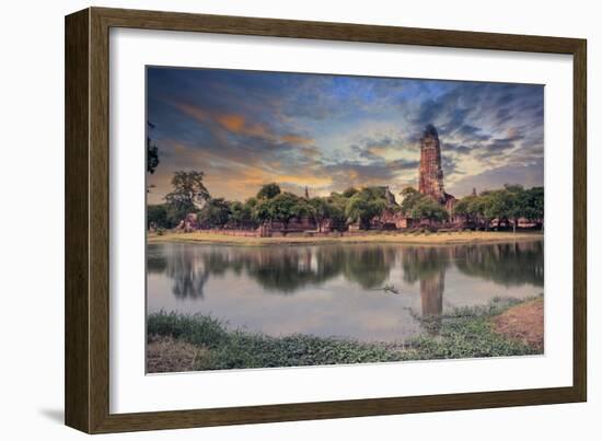 Land Scape of Ancient and Old Pagoda in History Temple of Ayuthaya World Heritage Sites of Unesco C-khunaspix-Framed Photographic Print