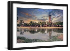 Land Scape of Ancient and Old Pagoda in History Temple of Ayuthaya World Heritage Sites of Unesco C-khunaspix-Framed Photographic Print