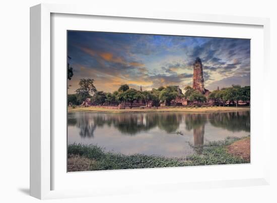 Land Scape of Ancient and Old Pagoda in History Temple of Ayuthaya World Heritage Sites of Unesco C-khunaspix-Framed Photographic Print