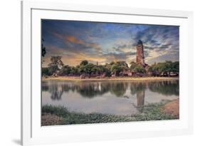 Land Scape of Ancient and Old Pagoda in History Temple of Ayuthaya World Heritage Sites of Unesco C-khunaspix-Framed Photographic Print