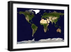 Land Surface, Shallow Water, and Shaded Topography-Stocktrek Images-Framed Art Print