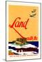 Land with the U.S. Marines WWII War Propaganda Art Print Poster-null-Mounted Poster