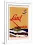 Land with the U.S. Marines WWII War Propaganda-null-Framed Art Print