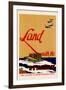 Land with the U.S. Marines WWII War Propaganda-null-Framed Art Print