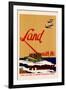 Land with the U.S. Marines WWII War Propaganda-null-Framed Art Print