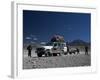 Landcruisers and Tourists on Jeep Tour Taking a Break on Uyuni Salt Flat, Bolivia, South America-Aaron McCoy-Framed Photographic Print