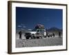 Landcruisers and Tourists on Jeep Tour Taking a Break on Uyuni Salt Flat, Bolivia, South America-Aaron McCoy-Framed Photographic Print