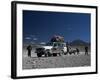 Landcruisers and Tourists on Jeep Tour Taking a Break on Uyuni Salt Flat, Bolivia, South America-Aaron McCoy-Framed Photographic Print