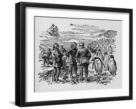 Landed on a Small Island Inhabited by Myriads of Penguins, C1918-null-Framed Giclee Print