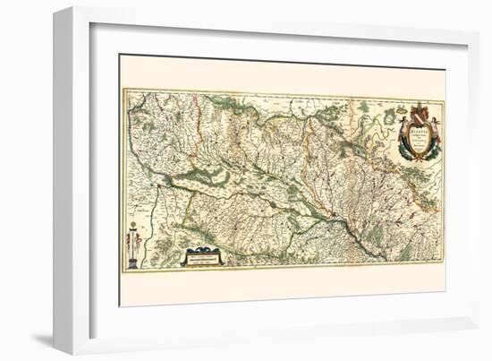 Landgravate Of Alsace, With Sundgau And Breisgau-Willem Janszoon Blaeu-Framed Art Print