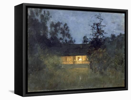 Landhaus in der Abenddämmerung. 1890-er Jahre-Isaak Iljitsch Lewitan-Framed Stretched Canvas
