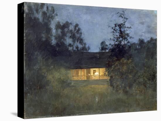 Landhaus in der Abenddämmerung. 1890-er Jahre-Isaak Iljitsch Lewitan-Stretched Canvas