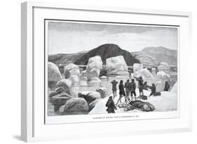 Landing at Eskimo Point, September 29, 1883, Pub. London 1886-J. Steeple Davis-Framed Giclee Print