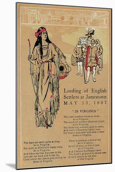 Landing at Jamestown, Virginia-null-Mounted Art Print