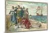 Landing at Plymouth Rock-null-Mounted Art Print