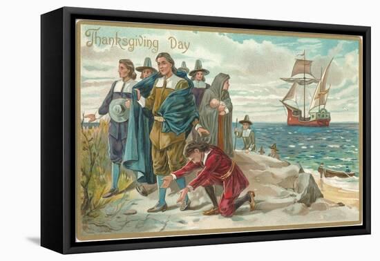 Landing at Plymouth Rock-null-Framed Stretched Canvas