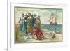 Landing at Plymouth Rock-null-Framed Premium Giclee Print