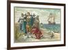 Landing at Plymouth Rock-null-Framed Premium Giclee Print