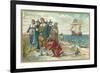 Landing at Plymouth Rock-null-Framed Premium Giclee Print