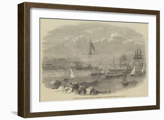 Landing, at the Dockyard Bander, of the Remains of Lord Frederick Fitzclarence, at Bombay-null-Framed Giclee Print