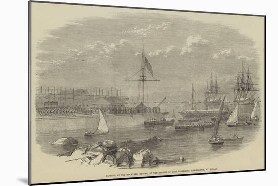 Landing, at the Dockyard Bander, of the Remains of Lord Frederick Fitzclarence, at Bombay-null-Mounted Giclee Print