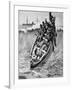 Landing Boat & Breaking Waves Gulf of Guinea 1902-Chris Hellier-Framed Giclee Print