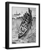 Landing Boat & Breaking Waves Gulf of Guinea 1902-Chris Hellier-Framed Giclee Print