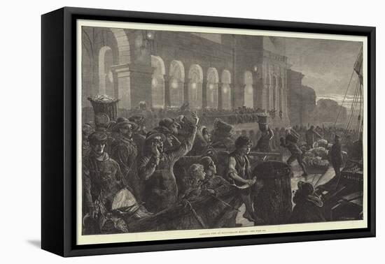 Landing Fish at Billingsgate Market-Charles Joseph Staniland-Framed Stretched Canvas