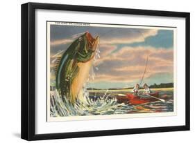 Landing Giant Fish-null-Framed Art Print