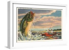 Landing Giant Fish-null-Framed Art Print