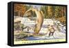 Landing Giant Fish-null-Framed Stretched Canvas