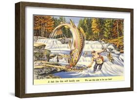 Landing Giant Fish-null-Framed Art Print